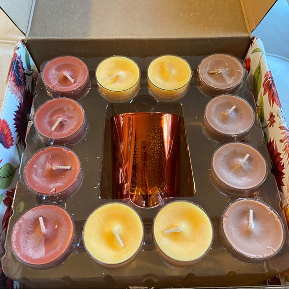 Partylite tea light candles set of 12 glass candle holder new in box